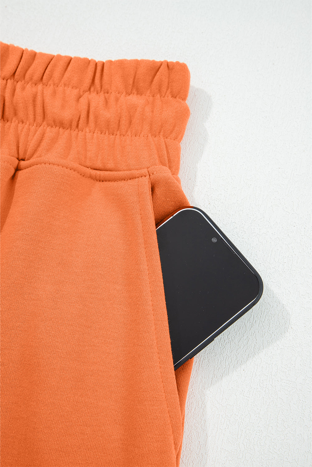 Light Pink Drop Shoulder Puff Sleeve Crop Pullover Drawstring Wide Leg Pants Set