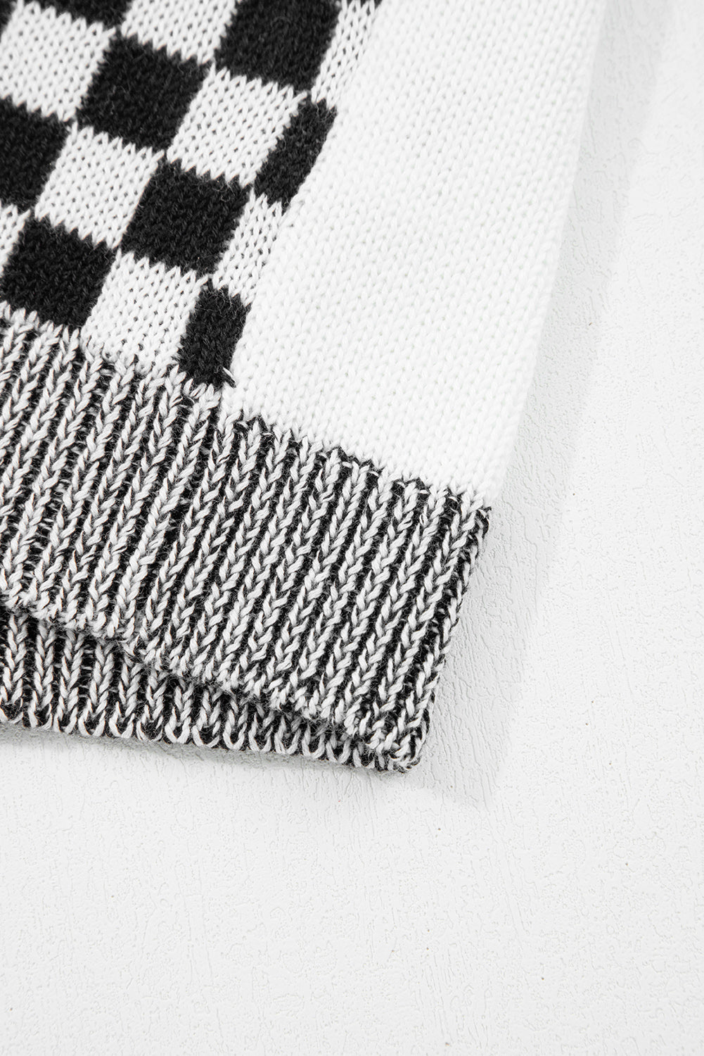 Brown Checkered Open Front Drop Shoulder Cardigan