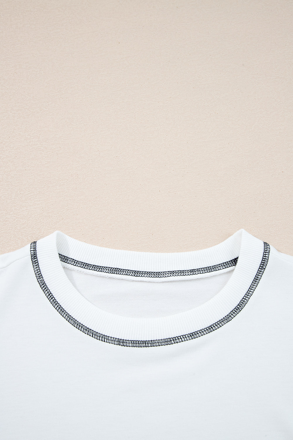 Red Stripe Colorblock Patchwork Contrast Stitching Oversize Sweatshirt