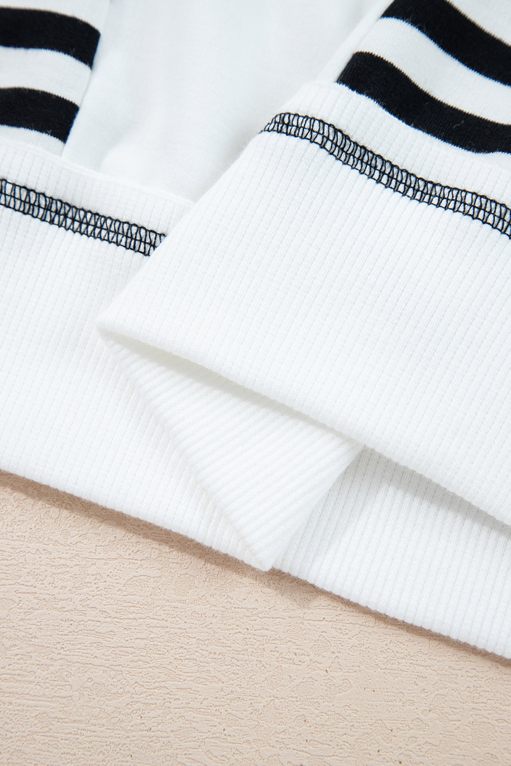 Red Stripe Colorblock Patchwork Contrast Stitching Oversize Sweatshirt