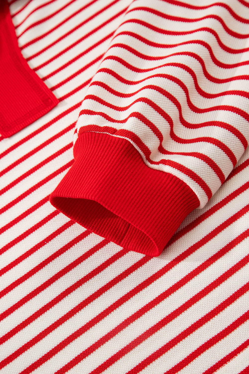 Pink Stripe Collared V Neck Drop Shoulder Pullover and Skort 2pcs Outfit