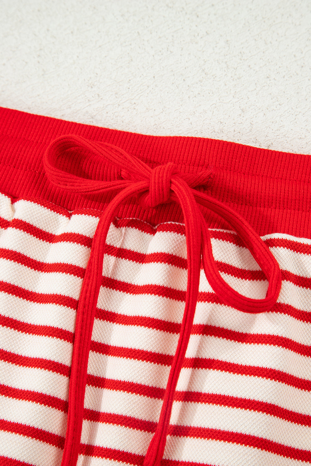 Pink Stripe Collared V Neck Drop Shoulder Pullover and Skort 2pcs Outfit