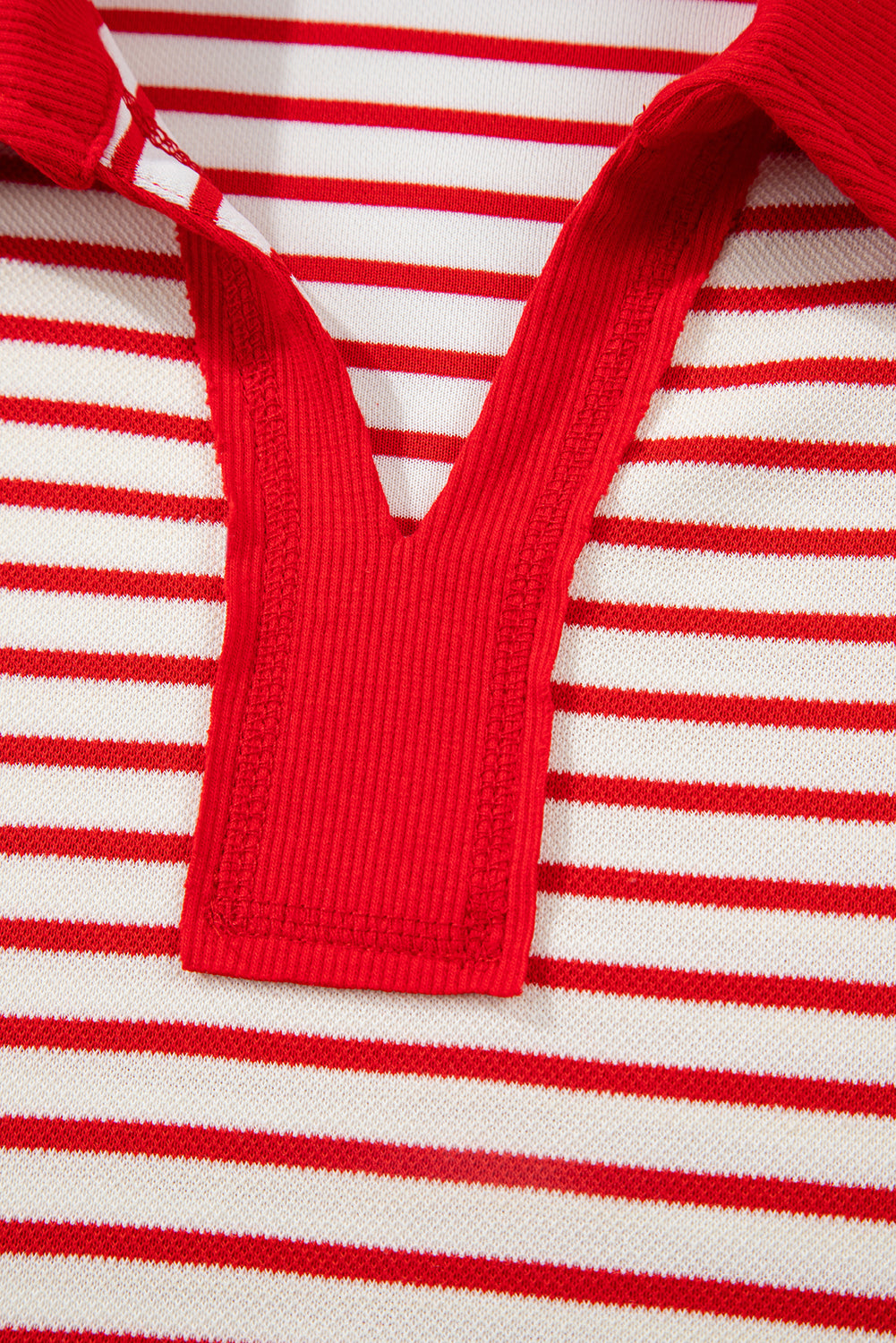 Pink Stripe Collared V Neck Drop Shoulder Pullover and Skort 2pcs Outfit