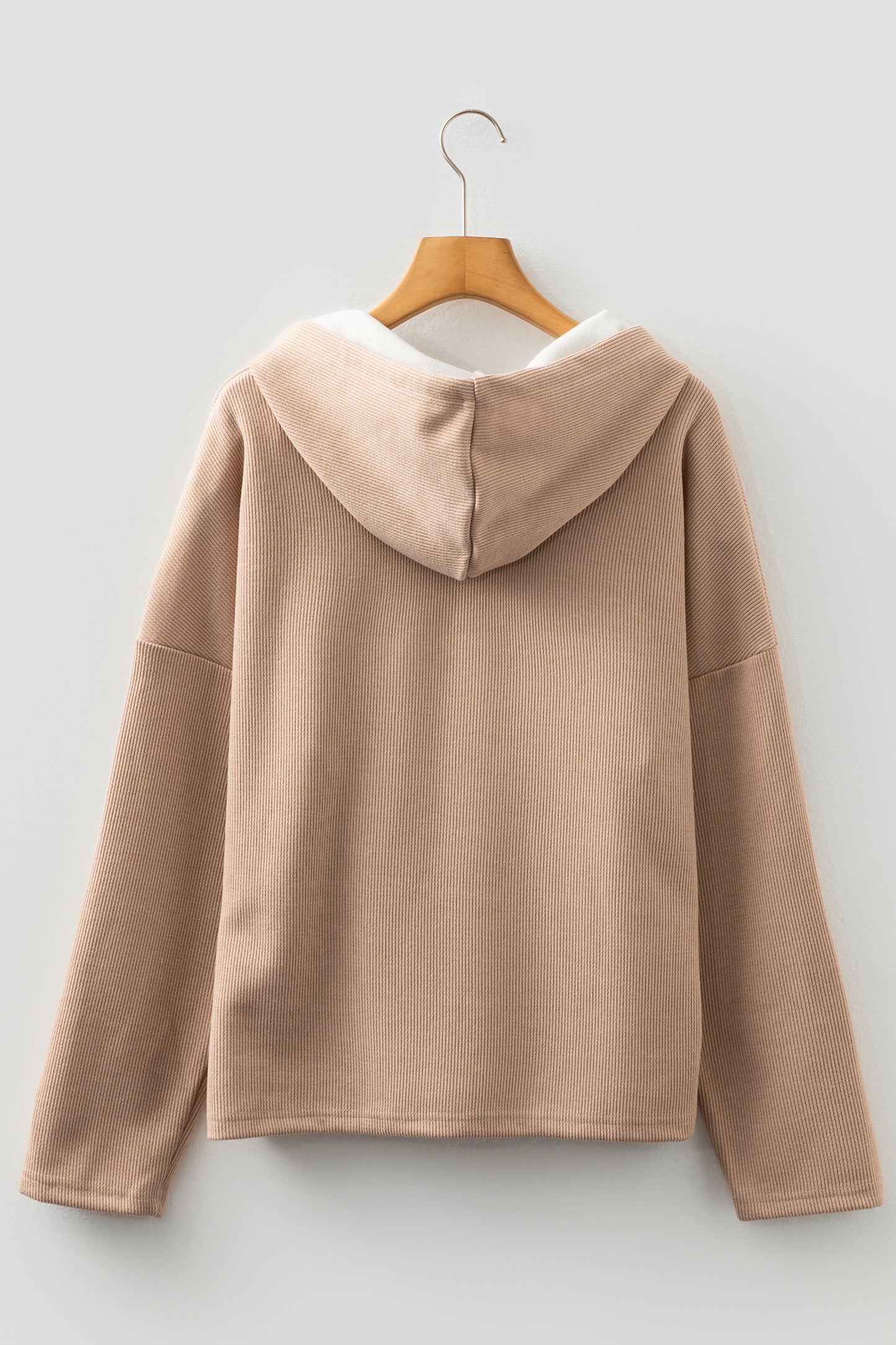 Jet Stream Thermal Textured Lace Drawstring Baggy Hoodie