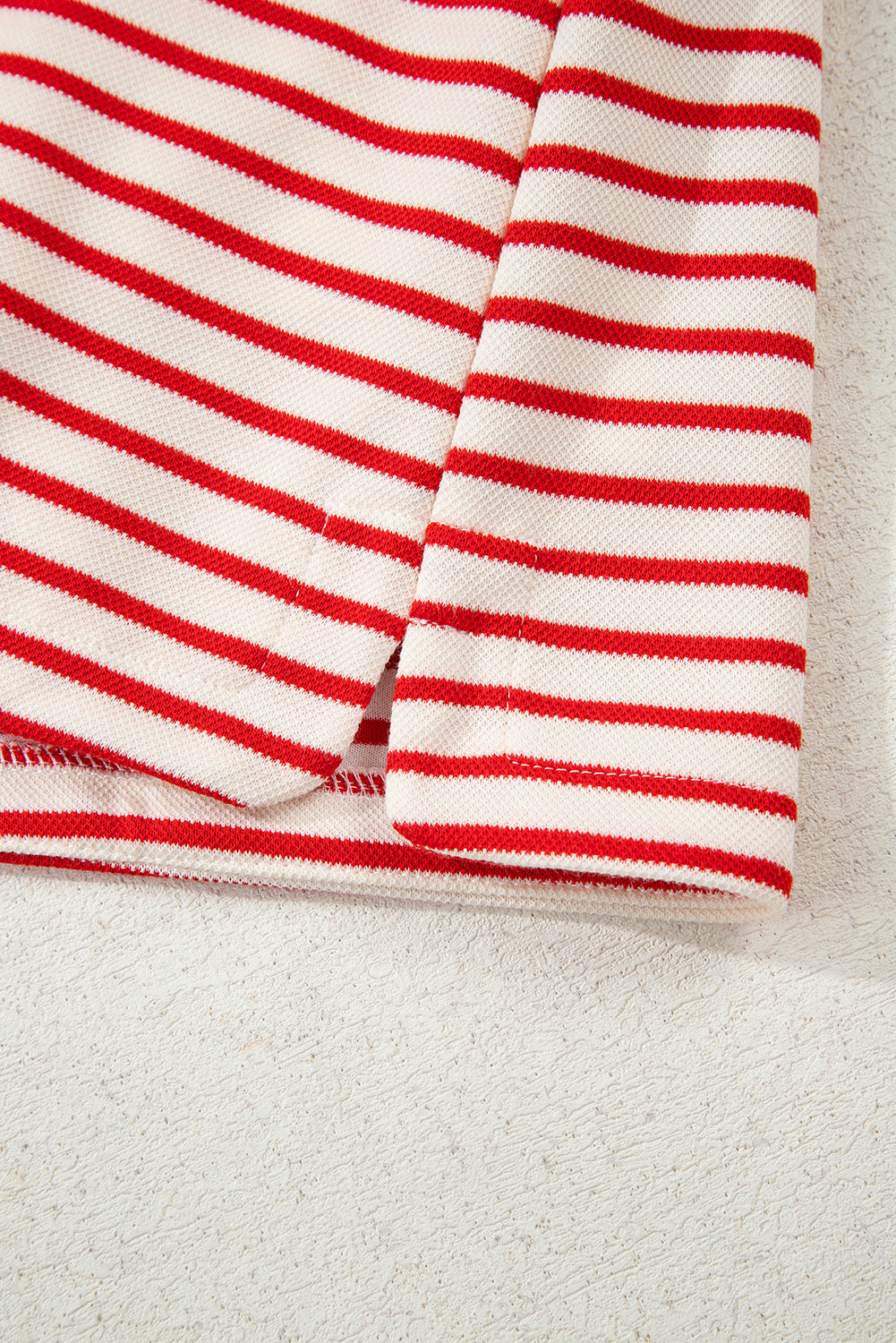 Pink Stripe Collared V Neck Drop Shoulder Pullover and Skort 2pcs Outfit