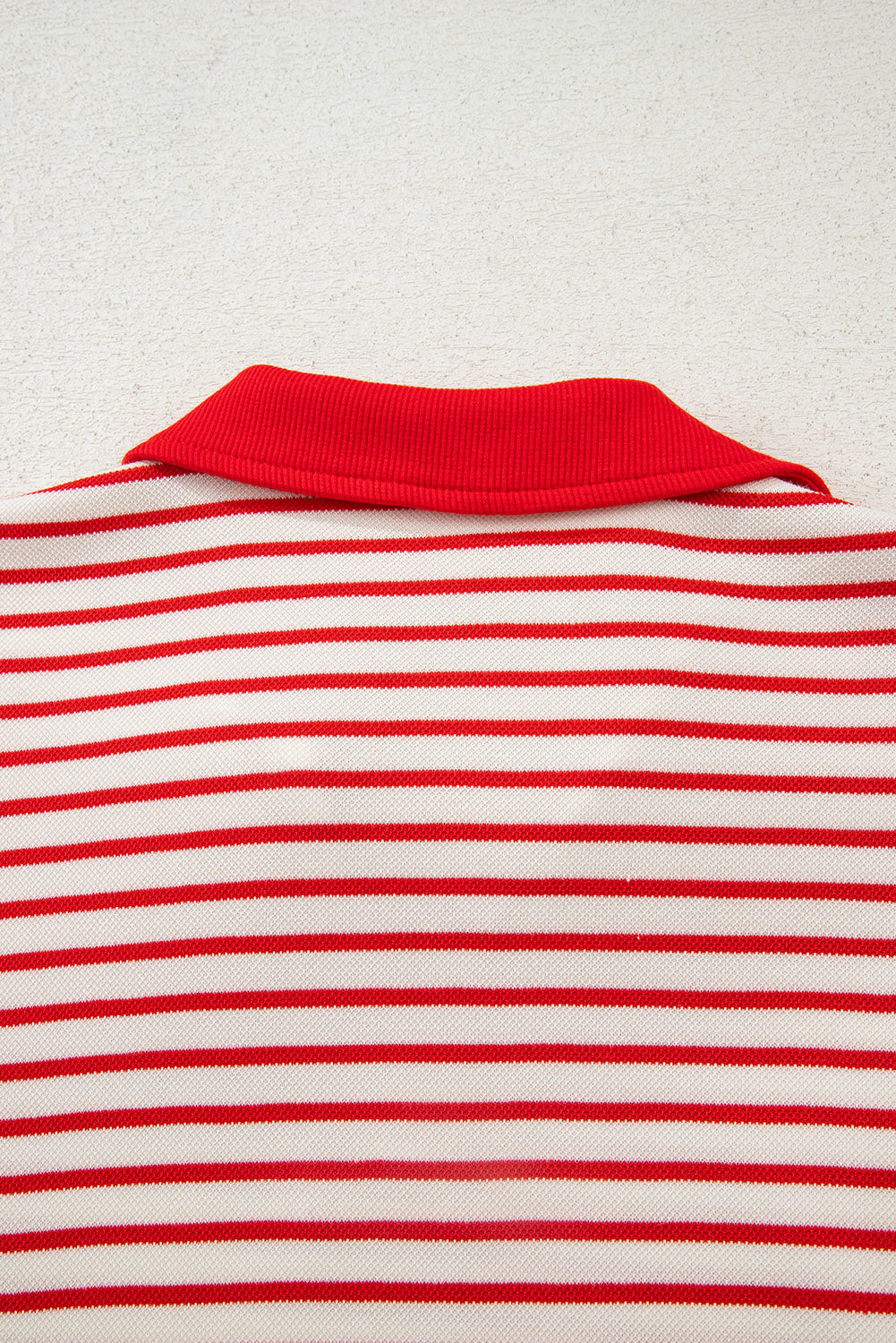 Pink Stripe Collared V Neck Drop Shoulder Pullover and Skort 2pcs Outfit