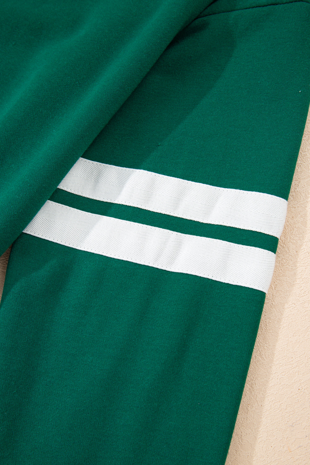 Fiery Red Varsity Stripe Detail Drop Shoulder Pullover Mini Skirt Set